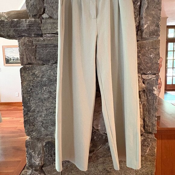 PRINCESS POLLY WIDE LEG TAYLORED PANTS TROUSERS SZ 12; PALE SAGE GREEN, LIKE NEW - Picture 2 of 4